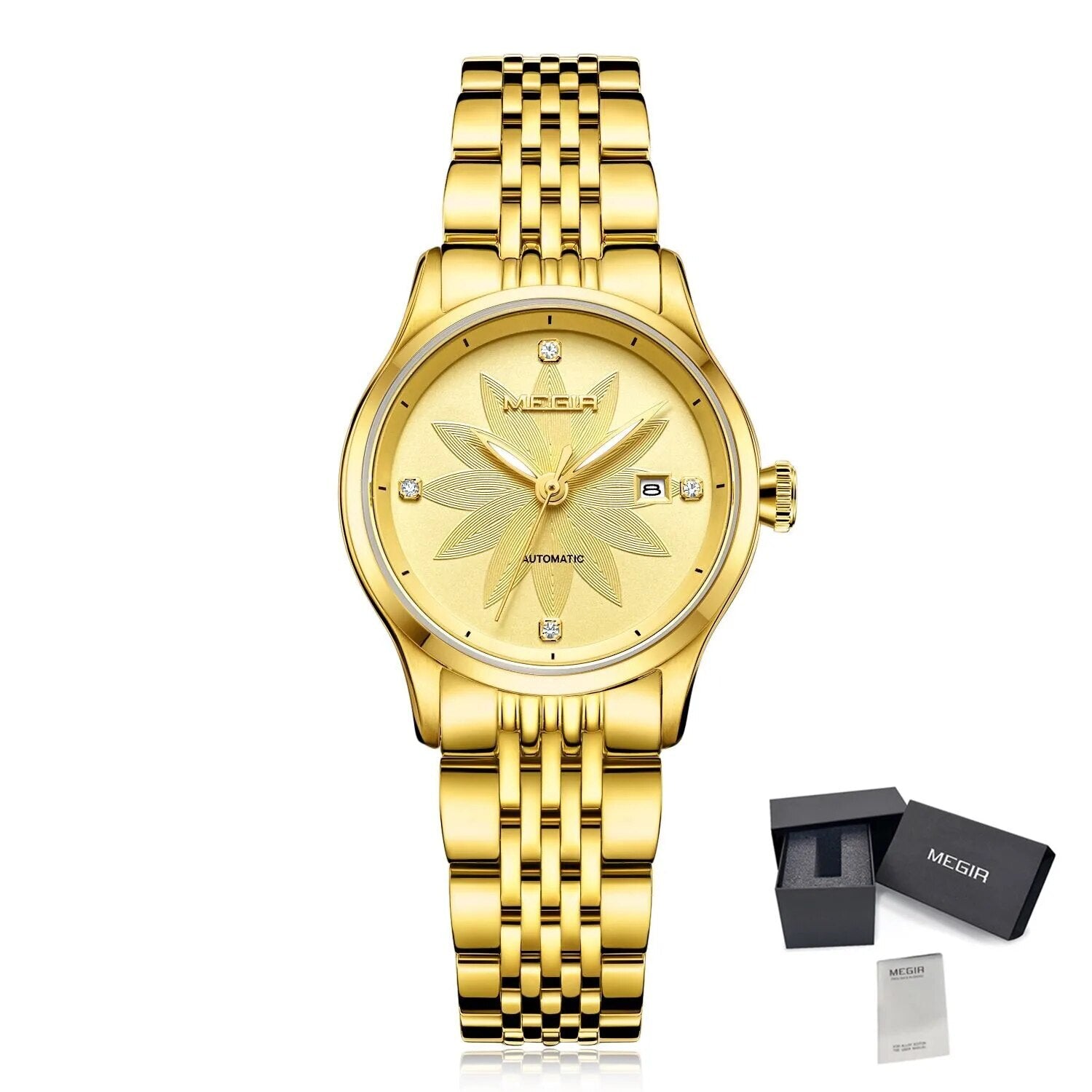 Golden Bloom Automatic Watch for Women | Noventra Chroniq