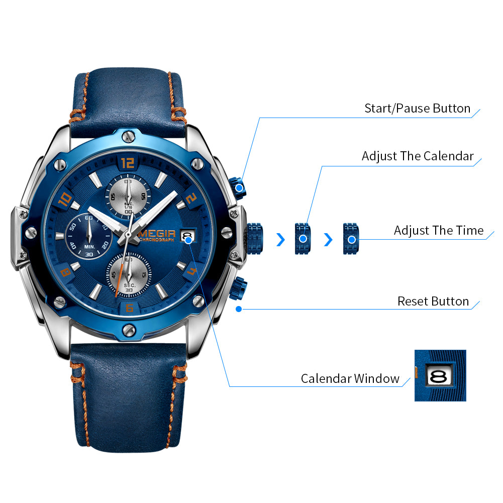 Apex Hex Chronograph Men's Sport Watch | Noventra Chroniq