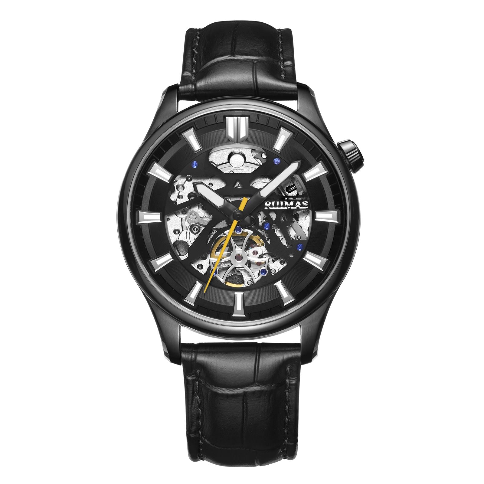 Obsidian Skeleton Automatic Men's Watch | Noventra Chroniq