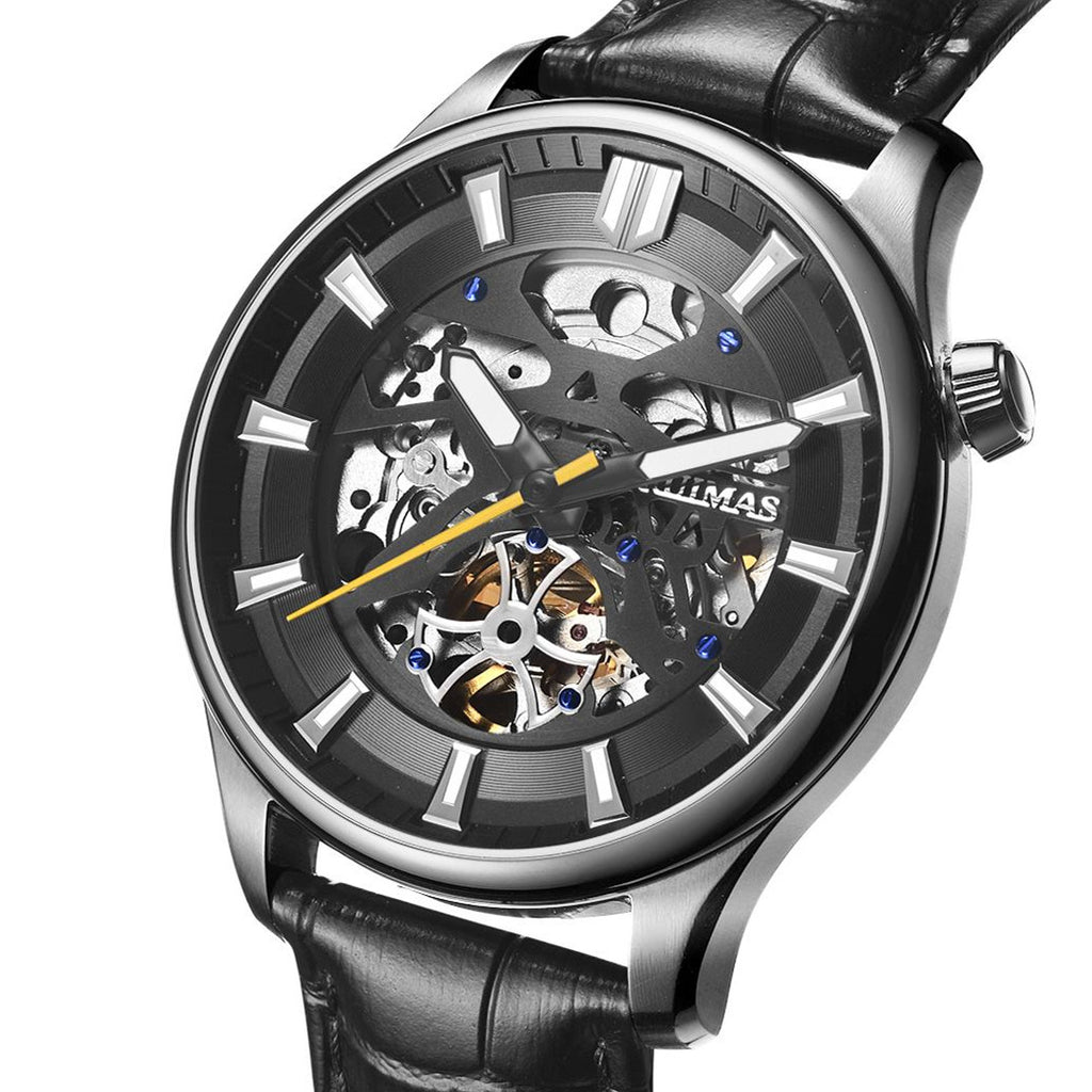 Obsidian Skeleton Automatic Men's Watch | Noventra Chroniq