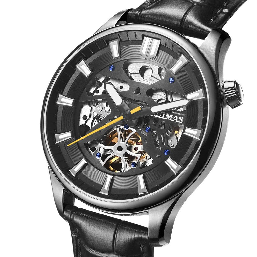 Obsidian Skeleton Automatic Men's Watch | Noventra Chroniq