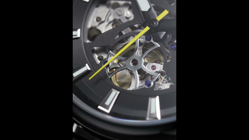 Obsidian Skeleton Automatic Men's Watch | Noventra Chroniq